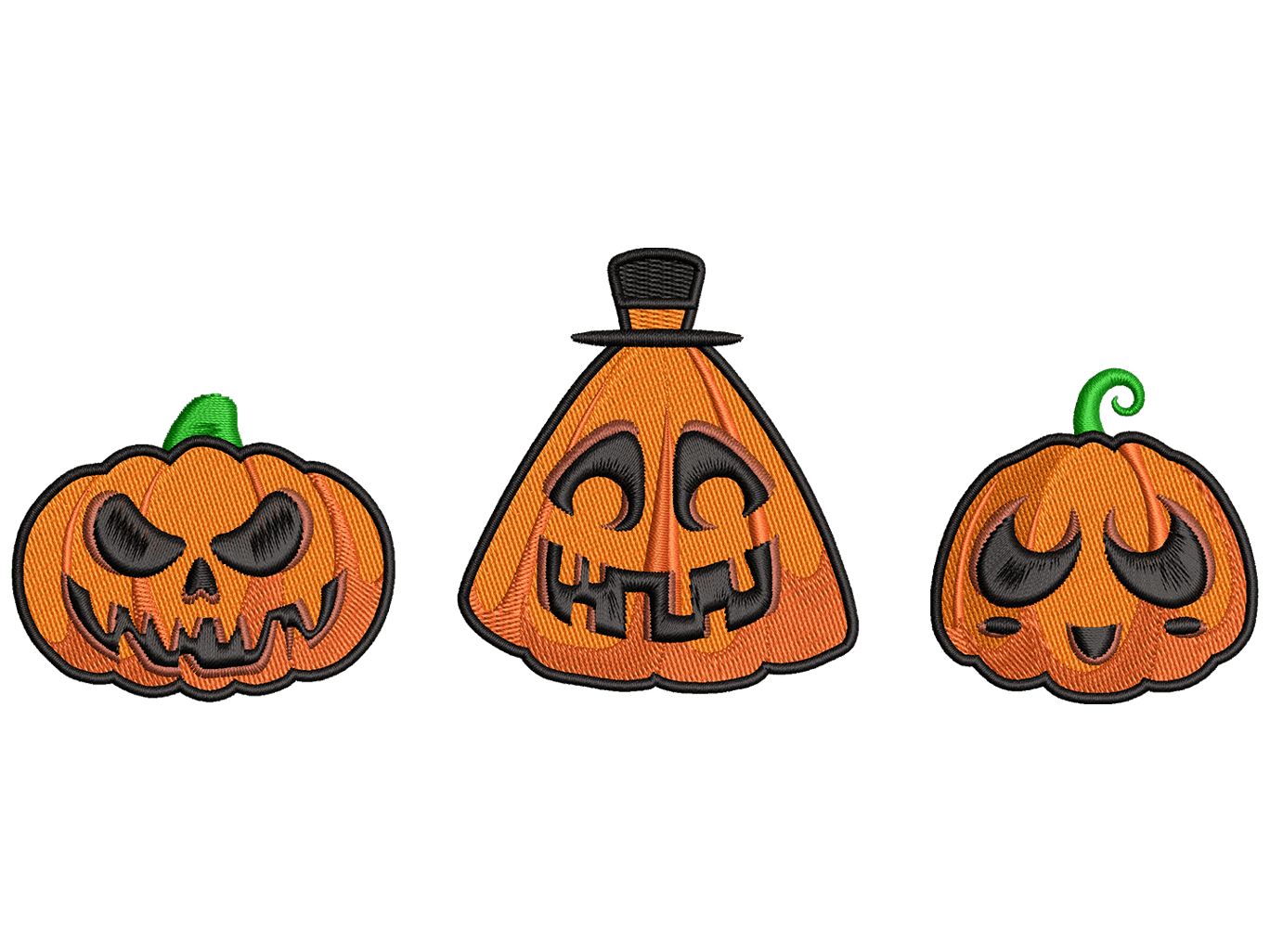 Pumpkin Embroidery Design File main image - This Halloween embroidery designs files featuring Pumpkin from Halloween. Digital download in DST & PES formats. High-quality machine embroidery patterns by EmbroPlex.