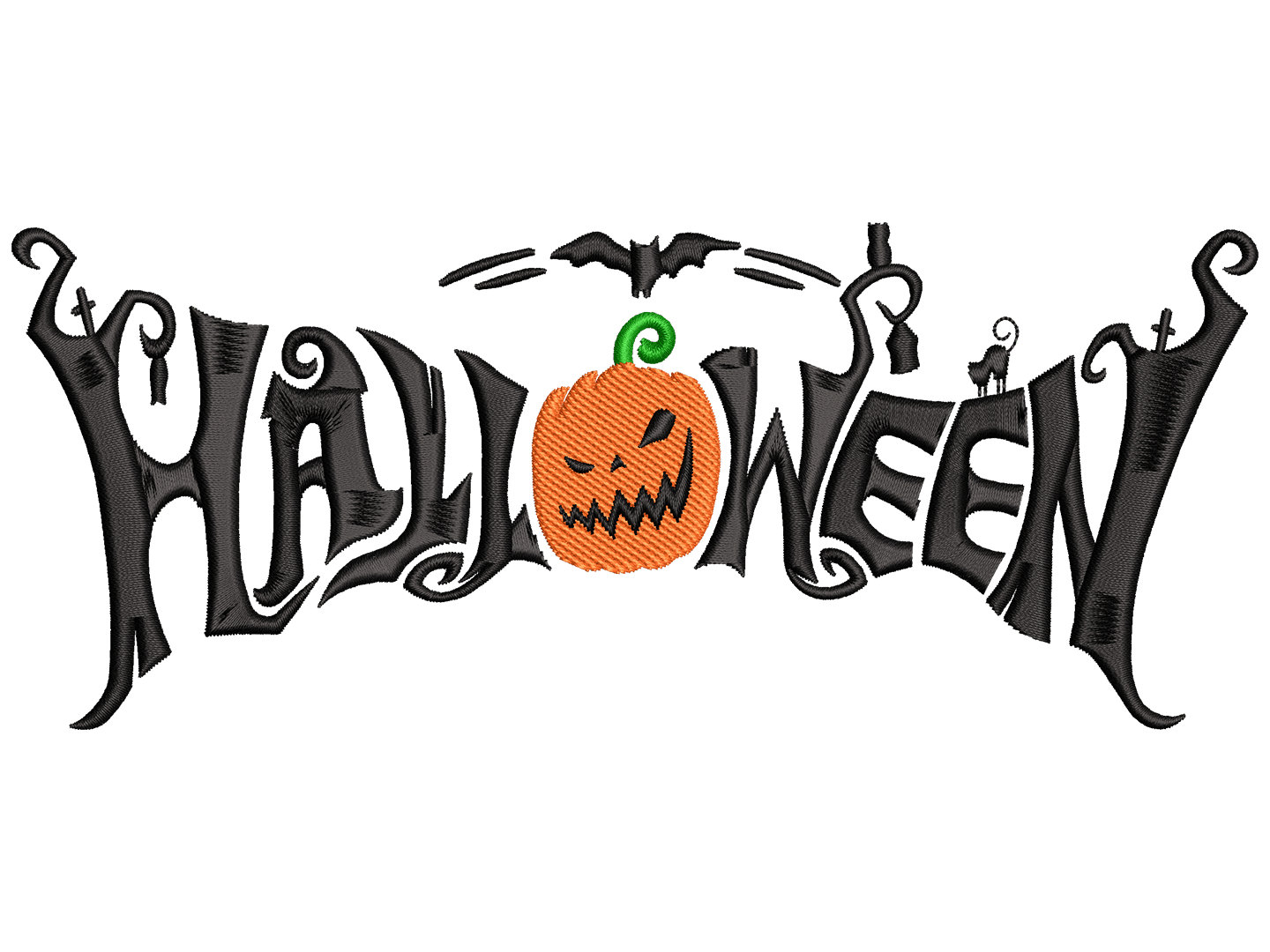 Halloween Embroidery Design File main image - This embroidery designs files featuring Halloween from Halloween. Digital download in DST & PES formats. High-quality machine embroidery patterns by EmbroPlex.