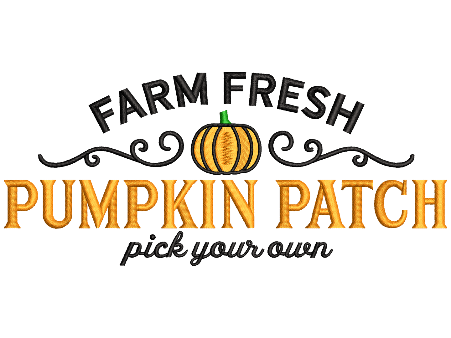 Pumpkin Patch Embroidery Design File main image - This embroidery designs files featuring Pumpkin Patch from Holidays. Digital download in DST & PES formats. High-quality machine embroidery patterns by EmbroPlex.