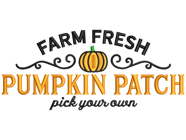 Pumpkin Patch Embroidery Design File main image - This embroidery designs files featuring Pumpkin Patch from Holidays. Digital download in DST & PES formats. High-quality machine embroidery patterns by EmbroPlex.