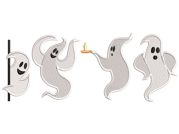 Halloween Ghost Embroidery Design File main image - This embroidery designs files featuring Halloween Ghost from Halloween. Digital download in DST & PES formats. High-quality machine embroidery patterns by EmbroPlex.