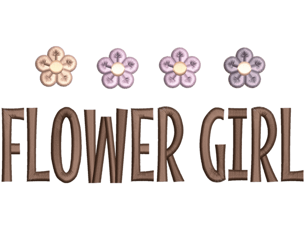 Flower Girl Embroidery Design File main image - This funny embroidery design file features Flower Girl from Summer Design. Digital download in DST & PES formats. High-quality machine embroidery patterns by EmbroPlex.