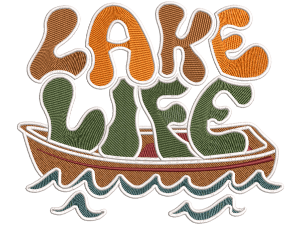 Lake Life Embroidery Design File main image - This funny embroidery design file features Lake Life from Summer Design. Digital download in DST & PES formats. High-quality machine embroidery patterns by EmbroPlex.