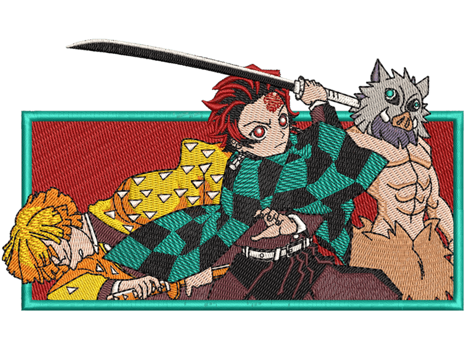Demon Slayer Corps Embroidery Design File main image - This Anime embroidery design file features Demon Slayer Corps from Demon Slayer. Digital download in DST & PES formats. High-quality machine embroidery patterns by EmbroPlex.