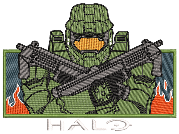 Anime-Inspired Halo Embroidery Design File main image - This anime embroidery designs files featuring Halo from TV Series. Digital download in DST & PES formats. High-quality machine embroidery patterns by EmbroPlex.