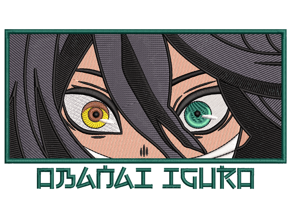 Anime-Inspired Obanai Iguro Embroidery Design File main image - This anime embroidery designs files featuring Obanai from Demon Slayer. Digital download in DST & PES formats. High-quality machine embroidery patterns by EmbroPlex.