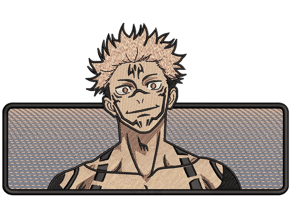 Anime-Inspired Ryomen Sukuna Embroidery Design File main image - This anime embroidery designs files featuring Ryomen Sukuna from Jujutsu Kaisen. Digital download in DST & PES formats. High-quality machine embroidery patterns by EmbroPlex.