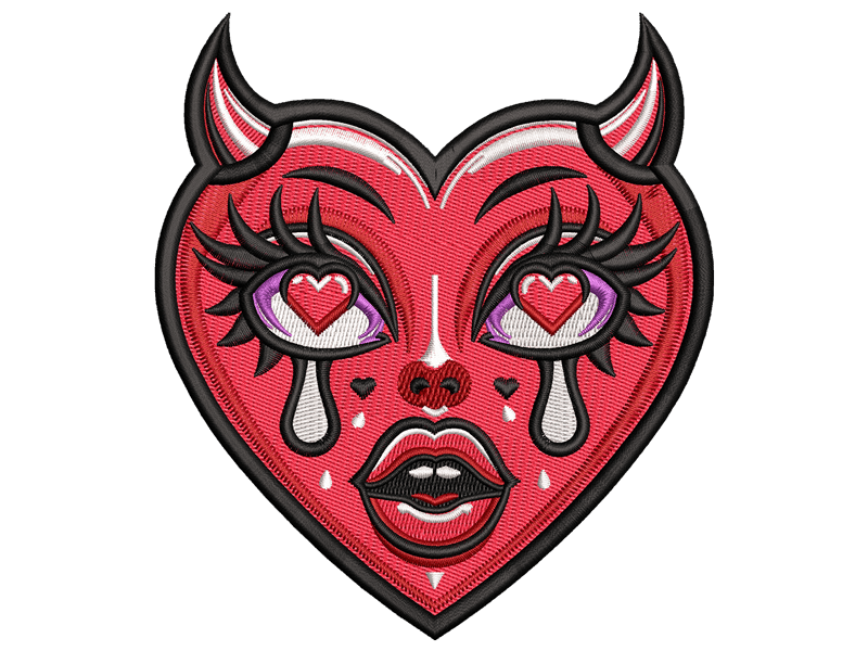Heart Patch Embroidery Design File
