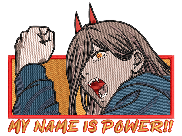 Anime-Inspired Power Embroidery Design File main image - This animeembroidery designs files featuring Power from Chainsaw Man. Digital download in DST & PES formats. High-quality machine embroidery patterns by EmbroPlex.