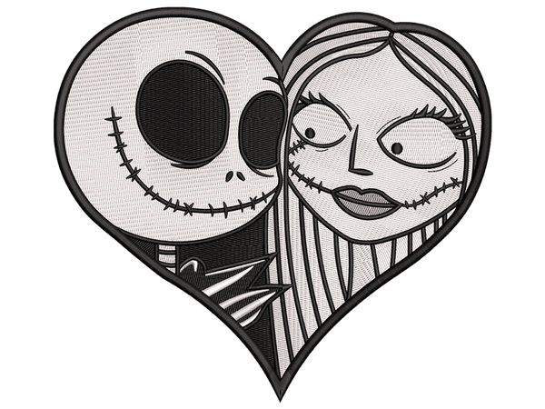 Spooky Heart Face Patch Embroidery File