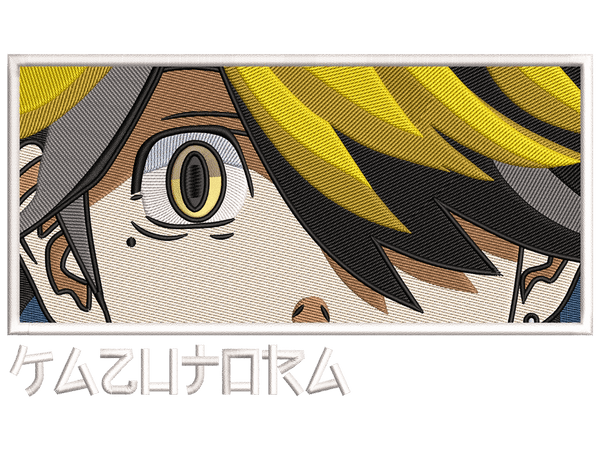Anime-Inspired Kazutora Hanemiya Embroidery Design File main image - This anime embroidery designs files featuring Kazutora Hanemiya from Jujutsu Kaisen. Digital download in DST & PES formats. High-quality machine embroidery patterns by EmbroPlex.