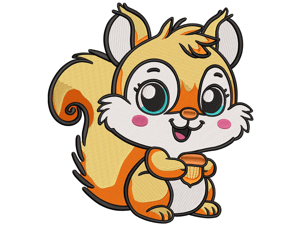 Cute Kawaii Chipmunk Embroidery Design - Instant Downloadable for All Embroidery Machines