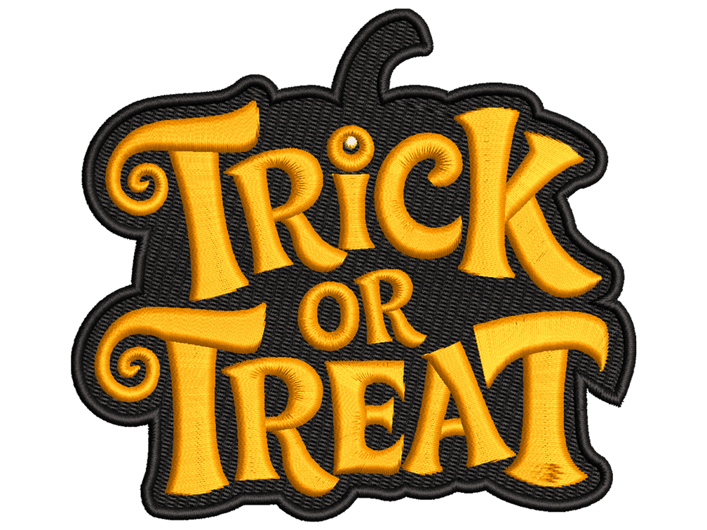 Halloween Trick or Treat Embroidery File, Compatible with All Embroidery Machines - Available In All Hoop Sizes.