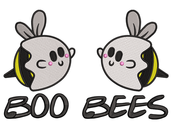 Boo Bees embroidery design file, Halloween Embroidery Pattern - Available in all Sizes