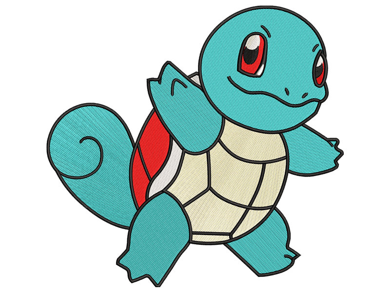 Exclusive Cartoon Wartortle  Embroidery Designs Files, Fits All Embroidery Machines, available in All Hoop Sizes