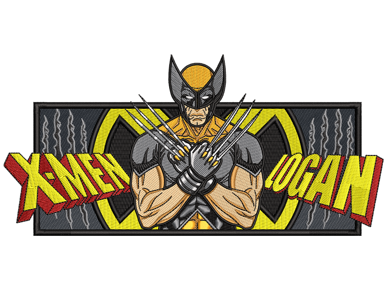 Superhero Wolverine Embroidery Design File main image - This superhero embroidery design file features Wolverine. Digital download in DST & PES formats. High-quality machine embroidery patterns by EmbroPlex.