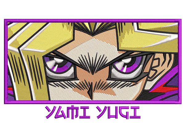 Cartoon-Inspired Yugi Mutou Embroidery Design File main image - This anime embroidery designs files featuring Yugi Mutou from Yu-Gi-Oh. Digital download in DST & PES formats. High-quality machine embroidery patterns by EmbroPlex.