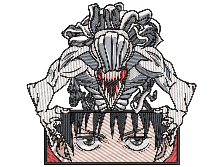 Anime-Inspired Yuta And Rika Embroidery Design File main image - This anime embroidery designs files featuring Yuta And Rika from Jujutsu Kaisen. Digital download in DST & PES formats. High-quality machine embroidery patterns by EmbroPlex.