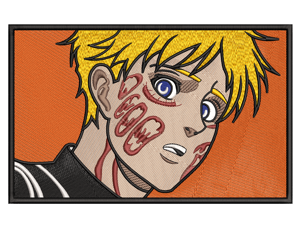 Anime-Inspired Armin Arlert Embroidery Design File main image - This anime embroidery designs files featuring Armin Arlert from Attack On Titan. Digital download in DST & PES formats. High-quality machine embroidery patterns by EmbroPlex.