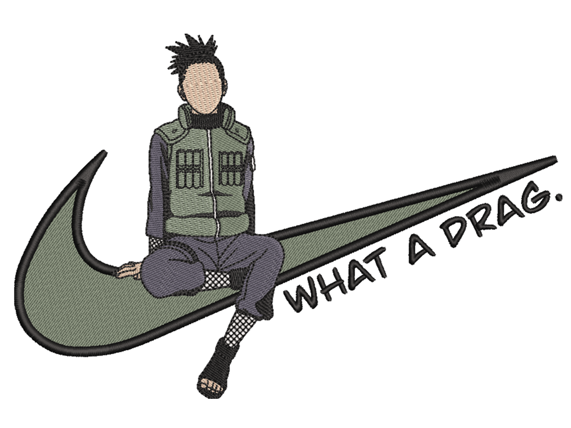 Shikamaru Embroidery Design File main image - This Swoosh embroidery designs file featuring Shikamaru from Swoosh. Digital download in DST & PES formats. High-quality machine embroidery patterns by EmbroPlex.