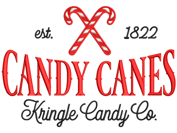 Candy Canes Embroidery Design File main image - This Christmas embroidery designs files featuring Candy Canes from Christmas. Digital download in DST & PES formats. High-quality machine embroidery patterns by EmbroPlex.