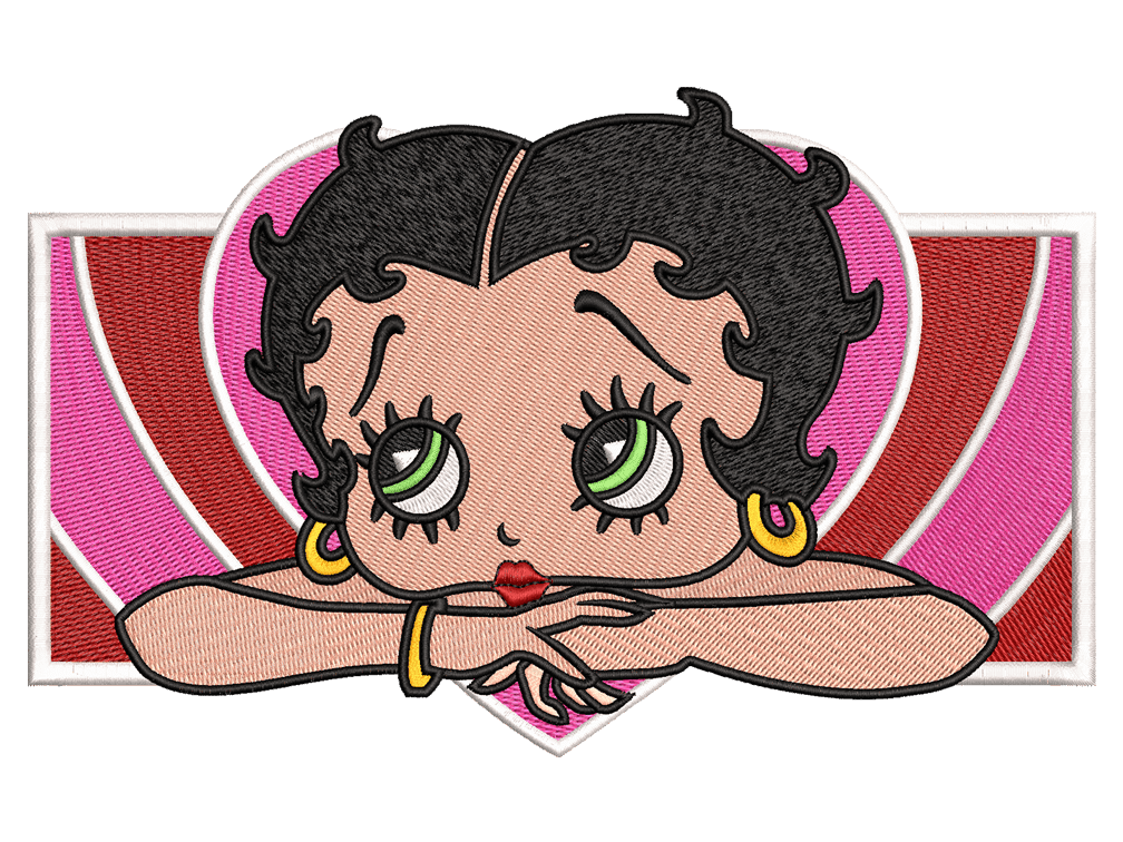 Cartoon-Inspired Betty Boop Embroidery Design File main image - This Cartoon embroidery designs files featuring Betty Boop from Cartoon  Mix. Digital download in DST & PES formats. High-quality machine embroidery patterns by EmbroPlex.