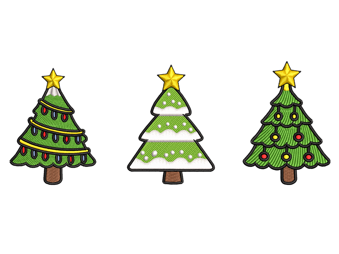 Christmass tree Embroidery Design File main image - This Christmas embroidery designs files featuring Christmass tree from Christmas. Digital download in DST & PES formats. High-quality machine embroidery patterns by EmbroPlex.