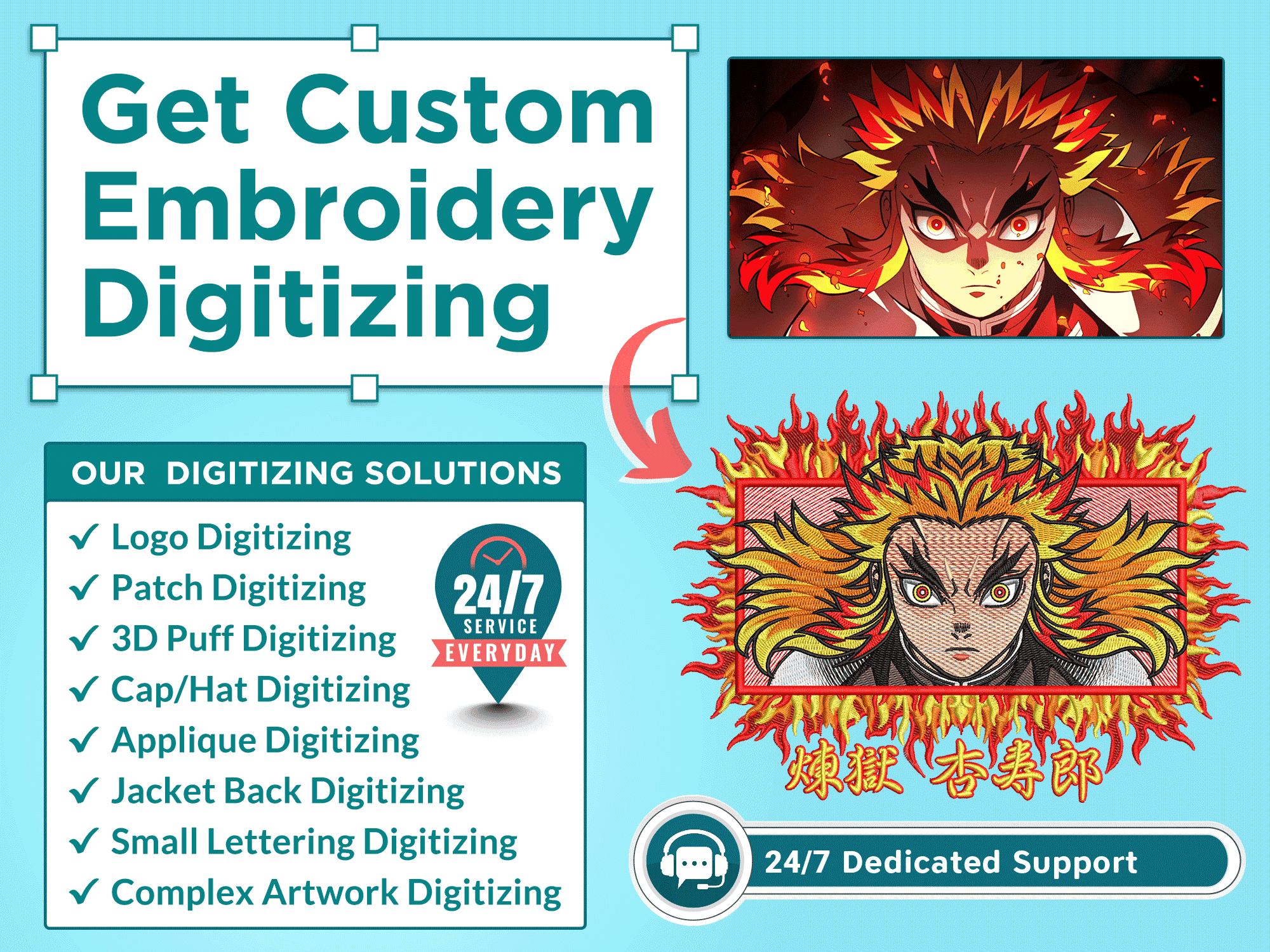 Custom Embroidery Digitizing Service