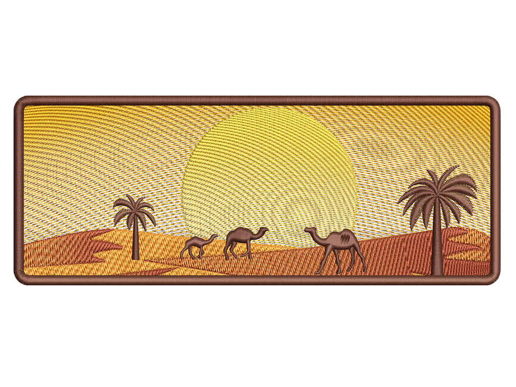  Cities and Countries-Inspired  Dessert Camel Embroidery Design File main image - This anime embroidery designs files featuring  Dessert Camel from Cities and Countries. Digital download in DST & PES formats. High-quality machine embroidery patterns by EmbroPlex.