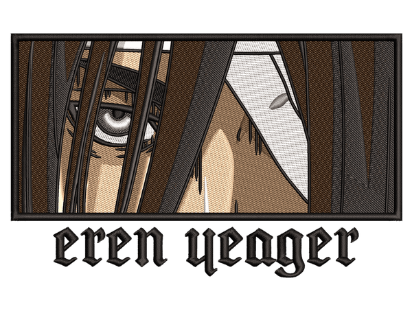 Anime-Inspired Eren Yeager Embroidery Design File main image - This anime embroidery designs files featuring Eren Yeager from Attack On Titan. Digital download in DST & PES formats. High-quality machine embroidery patterns by EmbroPlex.