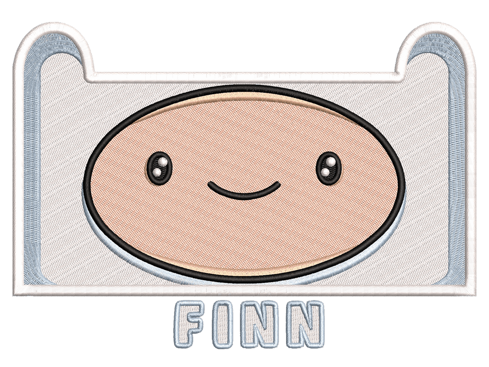 Cartoon-Inspired Finn the Human Embroidery Design File main image - This Cartoon embroidery designs files featuring Finn the Human from Adventure Time. Digital download in DST & PES formats. High-quality machine embroidery patterns by EmbroPlex.