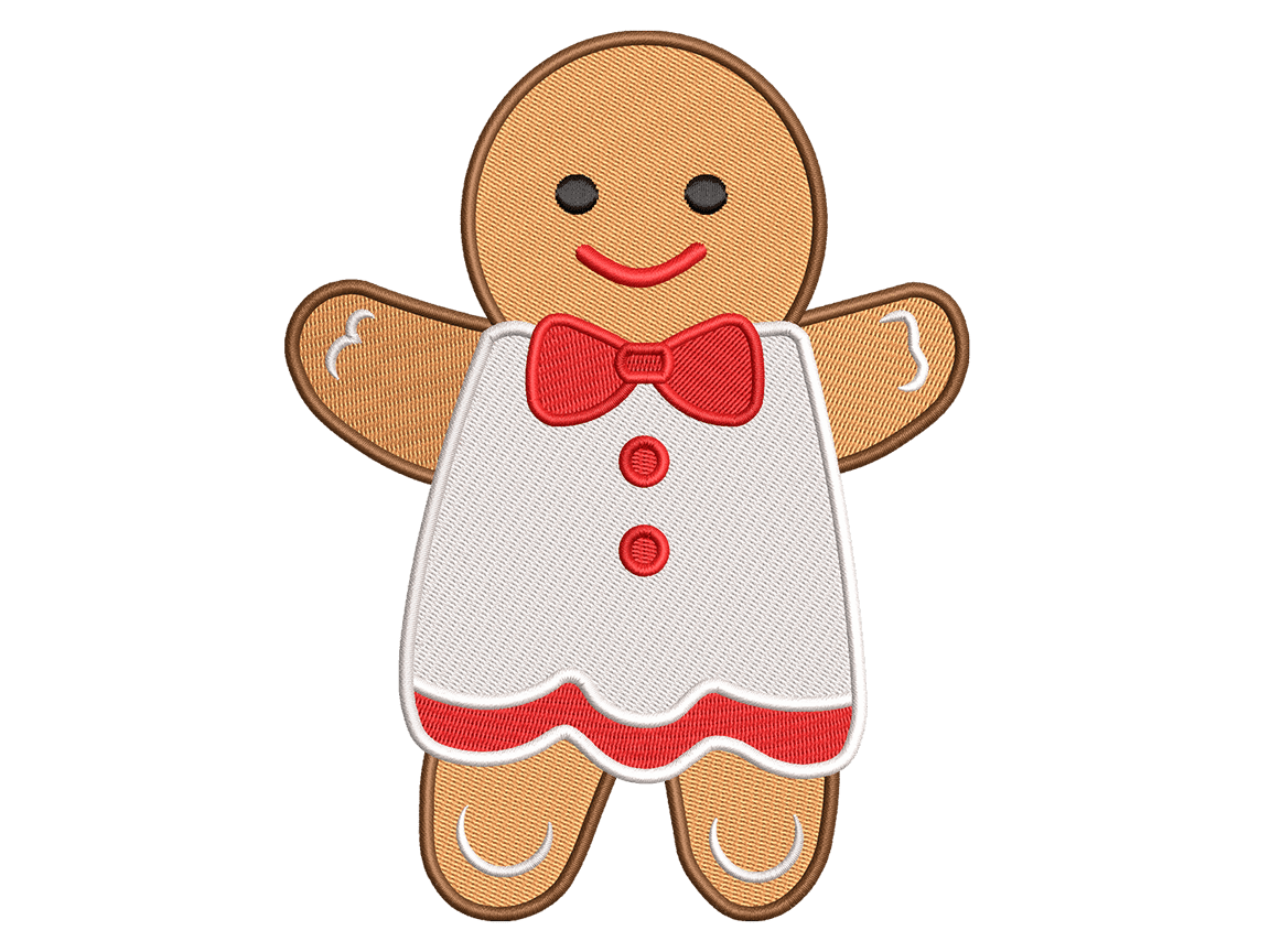 Christmass tree Embroidery Design File main image - This Christmas embroidery designs files featuring Gingerbread Girl from Christmas. Digital download in DST & PES formats. High-quality machine embroidery patterns by EmbroPlex.
