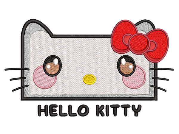 Cartoon-Inspired Hello Kitty Embroidery Design File main image - This Cartoon embroidery designs files featuring Hello Kitty from Sanrio. Digital download in DST & PES formats. High-quality machine embroidery patterns by EmbroPlex.