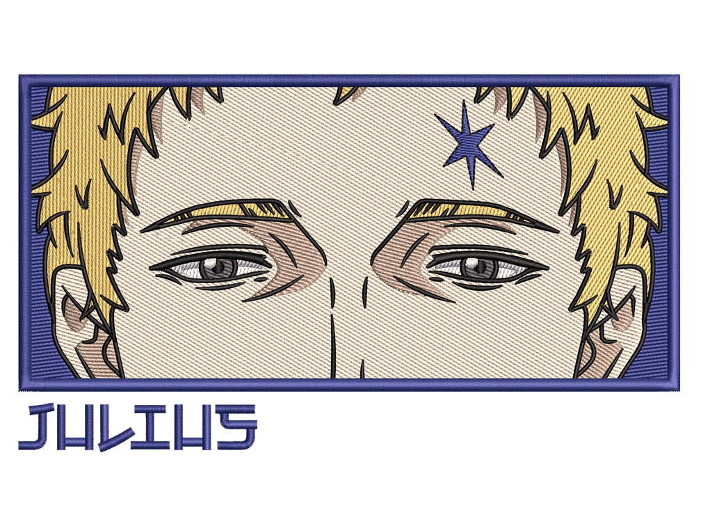 Anime-Inspired Julius Novachrono Embroidery Design File main image - This anime embroidery designs files featuring Julius Novachrono from Black Clover. Digital download in DST & PES formats. High-quality machine embroidery patterns by EmbroPlex.