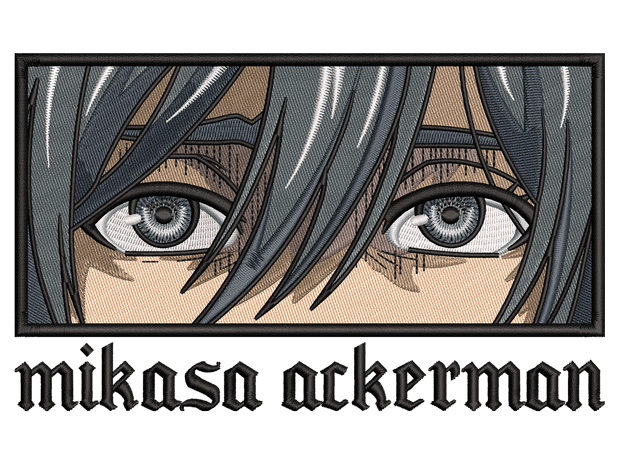 Anime-Inspired Mikasa Ackerman Embroidery Design File main image - This anime embroidery designs files featuring Mikasa Ackerman from Attack On Titan. Digital download in DST & PES formats. High-quality machine embroidery patterns by EmbroPlex.