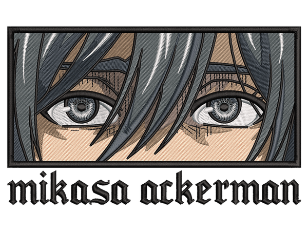 Anime-Inspired Mikasa Ackerman Embroidery Design File main image - This anime embroidery designs files featuring Mikasa Ackerman from Attack On Titan. Digital download in DST & PES formats. High-quality machine embroidery patterns by EmbroPlex.