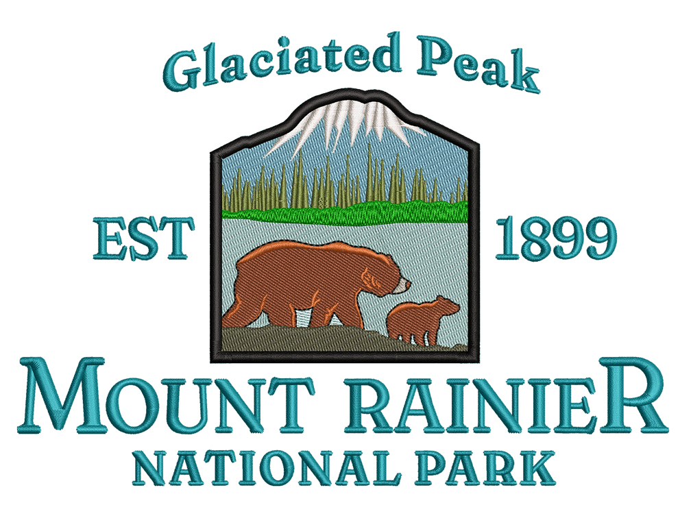  Cities and Countries-Inspired  Mount Rainer national park Embroidery Design File main image - This anime embroidery designs files featuring  Mount Rainer national park from Cities and Countries. Digital download in DST & PES formats. High-quality machine embroidery patterns by EmbroPlex.