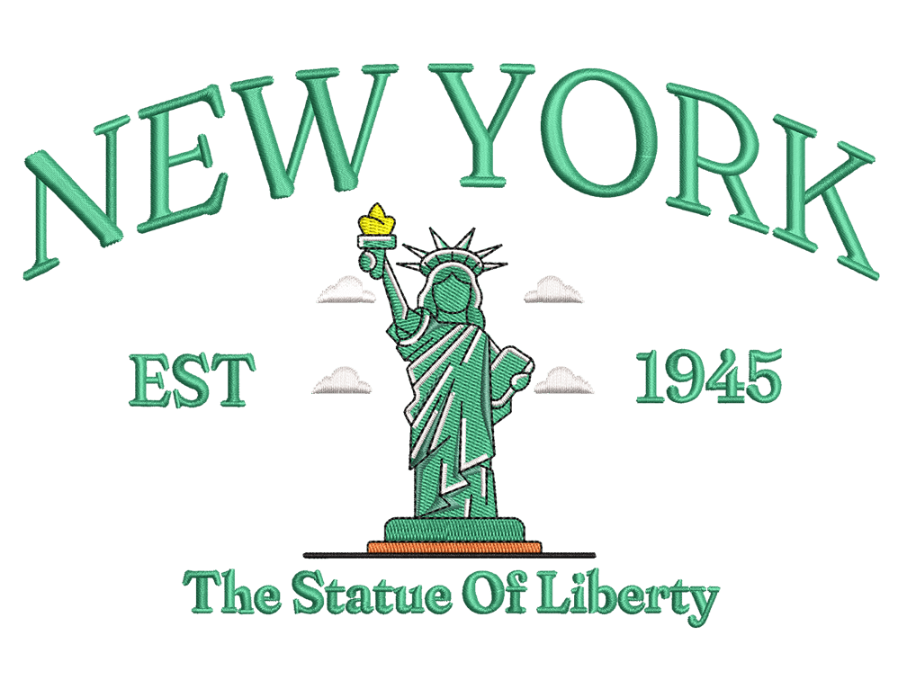 Cities and Countries-Inspired  New York city Embroidery Design File main image - This anime embroidery designs files featuring  New York city from Cities and Countries. Digital download in DST & PES formats. High-quality machine embroidery patterns by EmbroPlex.