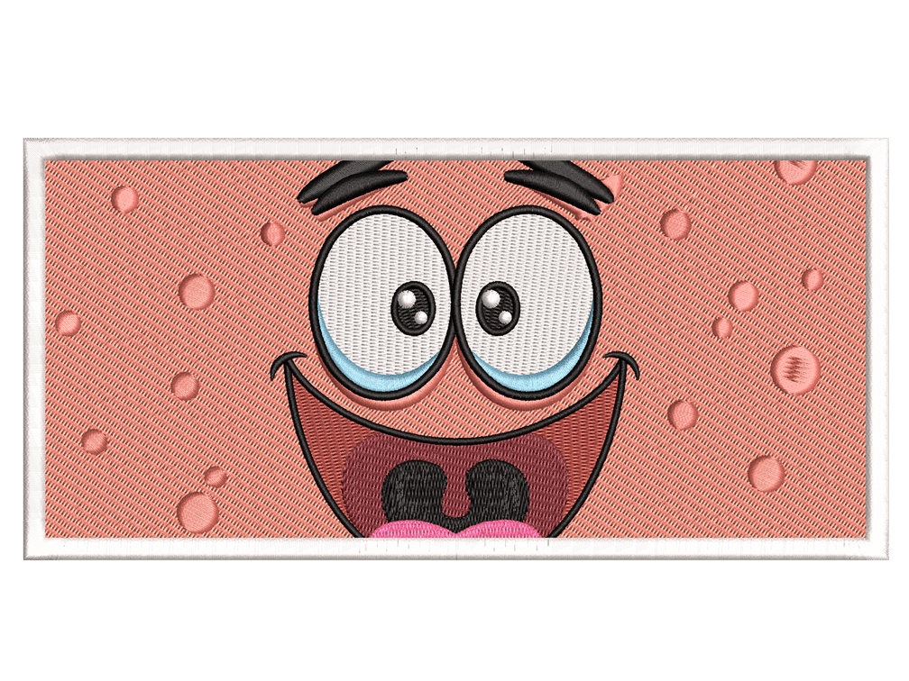 Cartoon-Inspired Patrick Star Embroidery Design File main image - This Cartoon embroidery designs files featuring Patrick Star from SpongeBob SquarePants. Digital download in DST & PES formats. High-quality machine embroidery patterns by EmbroPlex.