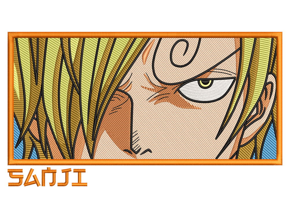 Anime-Inspired Sanji Embroidery Design File main image - This anime embroidery designs files featuring Sanji from One Piece . Digital download in DST & PES formats. High-quality machine embroidery patterns by EmbroPlex.