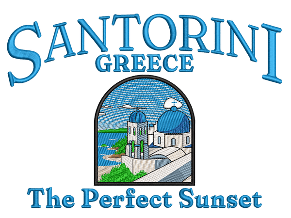 Cities and Countries-Inspired  Santorini Greece Embroidery Design File main image - This anime embroidery designs files featuring  Redwood National Park from Cities and Countries. Digital download in DST & PES formats. High-quality machine embroidery patterns by EmbroPlex.