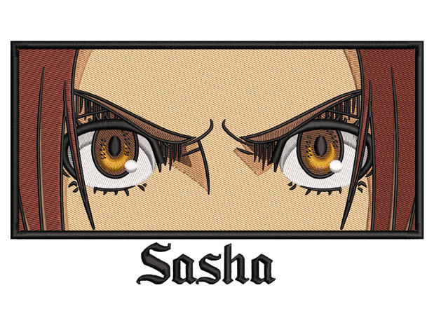 Anime-Inspired Sasha Braus Embroidery Design File main image - This anime embroidery designs files featuring Sasha Braus from Attack On Titan. Digital download in DST & PES formats. High-quality machine embroidery patterns by EmbroPlex.