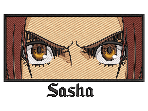 Anime-Inspired Sasha Braus Embroidery Design File main image - This anime embroidery designs files featuring Sasha Braus from Attack On Titan. Digital download in DST & PES formats. High-quality machine embroidery patterns by EmbroPlex.