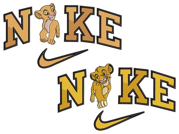 Simba & Nala V2 Embroidery Design File main image - This Couple embroidery design file features  Simba & Nala V2 from Couple Design. Digital download in DST & PES formats. High-quality machine embroidery patterns by EmbroPlex.