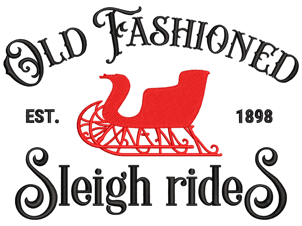 Sleigh Rides Embroidery Design File main image - This Christmas embroidery designs files featuring Sleigh Rides from Christmas. Digital download in DST & PES formats. High-quality machine embroidery patterns by EmbroPlex.