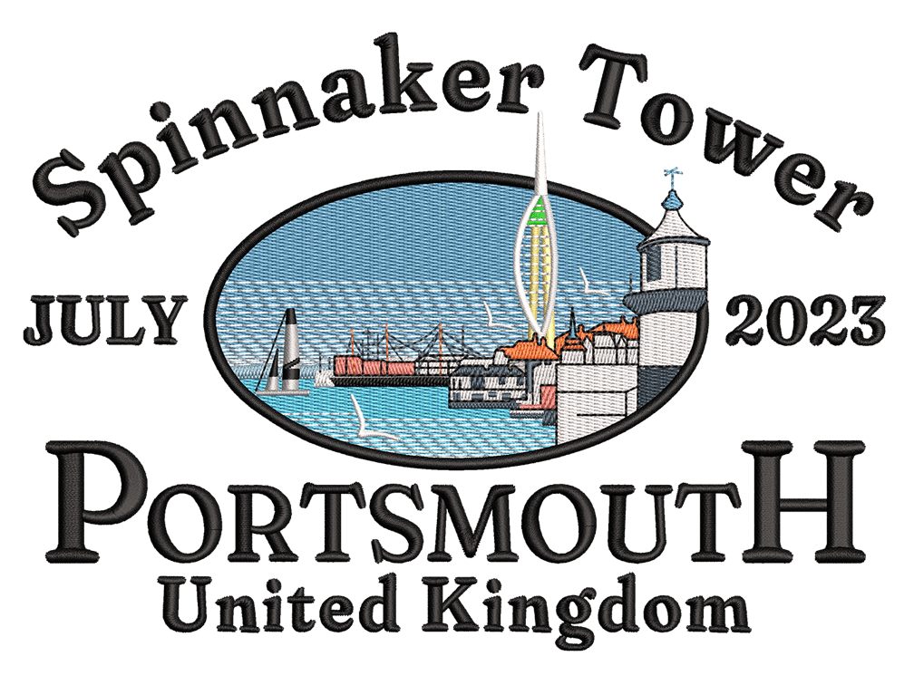  Cities and Countries-Inspired  Spinnaker Tower Embroidery Design File main image - This anime embroidery designs files featuring  Spinnaker Tower from Cities and Countries. Digital download in DST & PES formats. High-quality machine embroidery patterns by EmbroPlex.