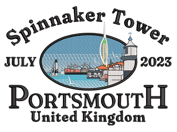  Cities and Countries-Inspired  Spinnaker Tower Embroidery Design File main image - This anime embroidery designs files featuring  Spinnaker Tower from Cities and Countries. Digital download in DST & PES formats. High-quality machine embroidery patterns by EmbroPlex.