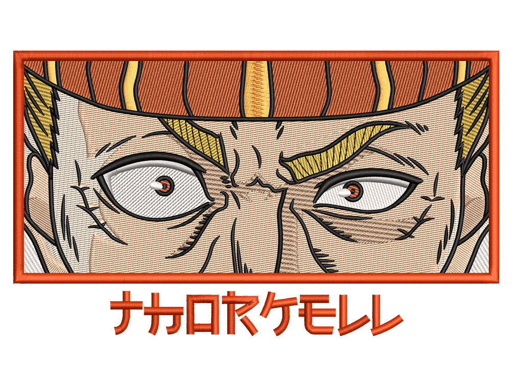 Anime-Inspired Thorkell Embroidery Design File main image - This anime embroidery designs files featuring Thorkell from Vinland Saga. Digital download in DST & PES formats. High-quality machine embroidery patterns by EmbroPlex.