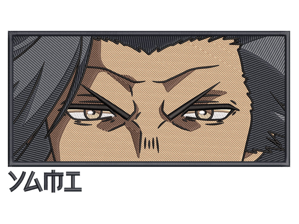 Anime-Inspired Yami Sukehiro Embroidery Design File main image - This anime embroidery designs files featuring Yami Sukehiro from Black Clover. Digital download in DST & PES formats. High-quality machine embroidery patterns by EmbroPlex.