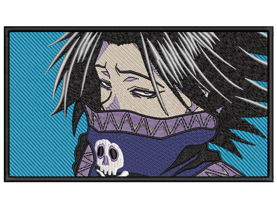 Anime-Inspired Feitan Embroidery Design File main image - This anime embroidery designs files featuring Feitan from Hunter X Hunter. Digital download in DST & PES formats. High-quality machine embroidery patterns by EmbroPlex.